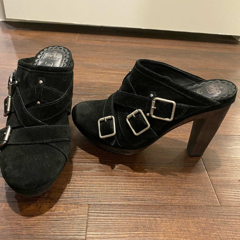 Juicy Couture Suede Mule Heels